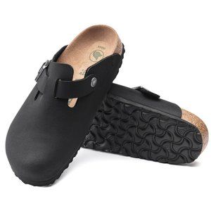 Black Boston Birkenstocks (Size 39 (US Size 8.00, UK Size 5.5), Vegan)